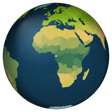 Globe centered on Equatorial Guinea